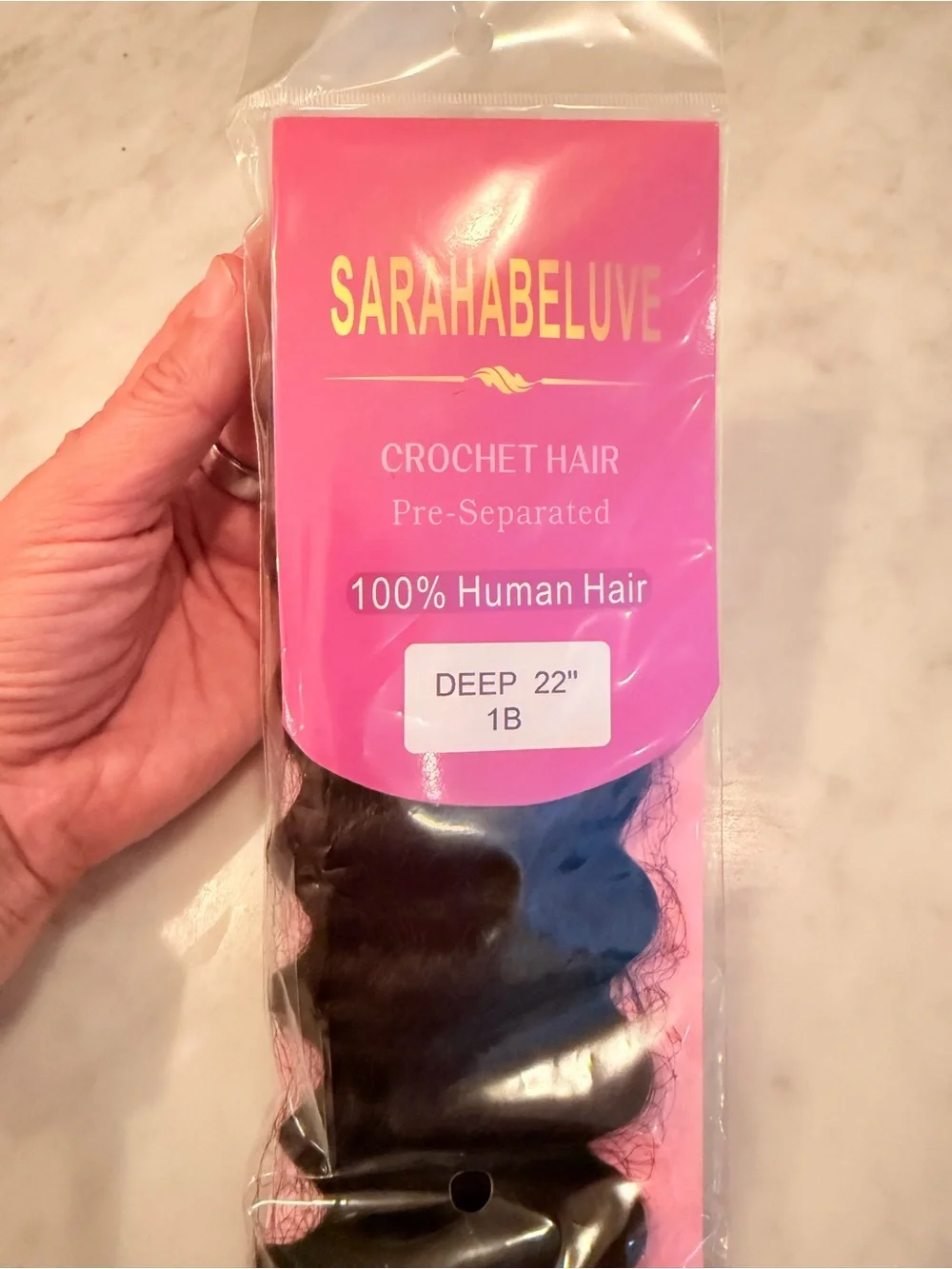 HUMAN HAIR Deep Wave Miracle Knots Crochet Human Hair, 22 Inch 65g